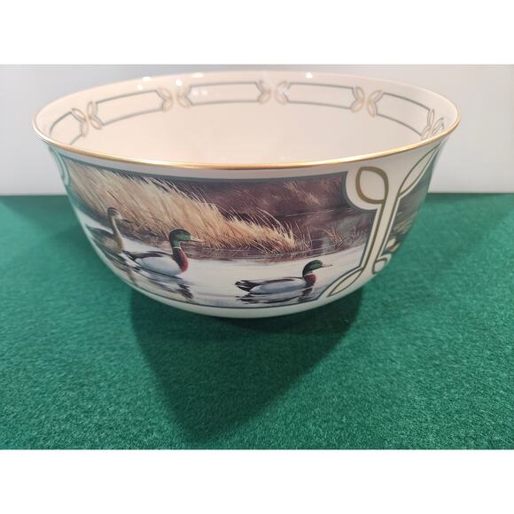 Rare Pickard China Ducks Unlimited Maynard Reece Waterfowl Bowl Historical - Picture 6 of 10